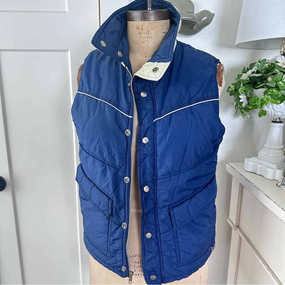 Vintage 70s Montgomery Ward Varsity Puffer Vest
